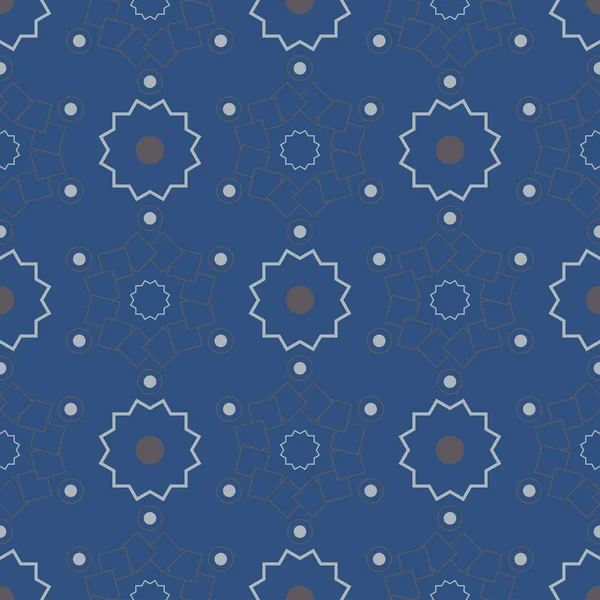 Modèle Sans Couture Géométrique Bleu Pour Papiers Peints Textiles Tissus — Image vectorielle
