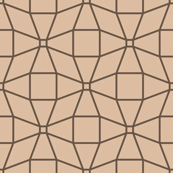 Geometrisches Ornament Nahtloses Muster Beige Und Braun Für Web Textilien — Stockvektor