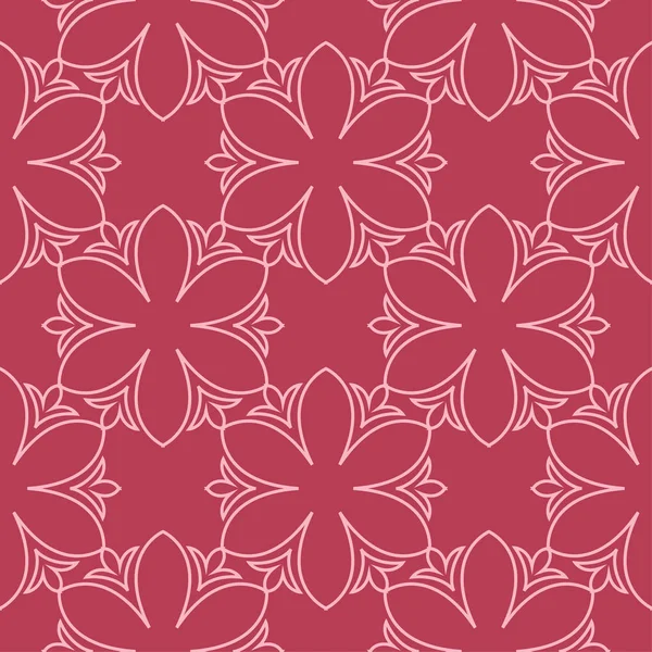 Kirschrosa Blumenschmuck Nahtloses Muster Für Textilien Und Tapeten — Stockvektor