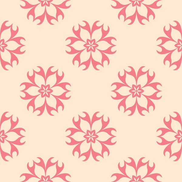 Kırmızı ve bej çiçekli süs. Tekstil ve duvar kağıtları için seamless modeli