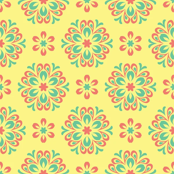 Çok sorunsuz çiçek arka plan renkli. Pembe mavi yeşil ve sarı desen Tekstil ve duvar kağıtları için