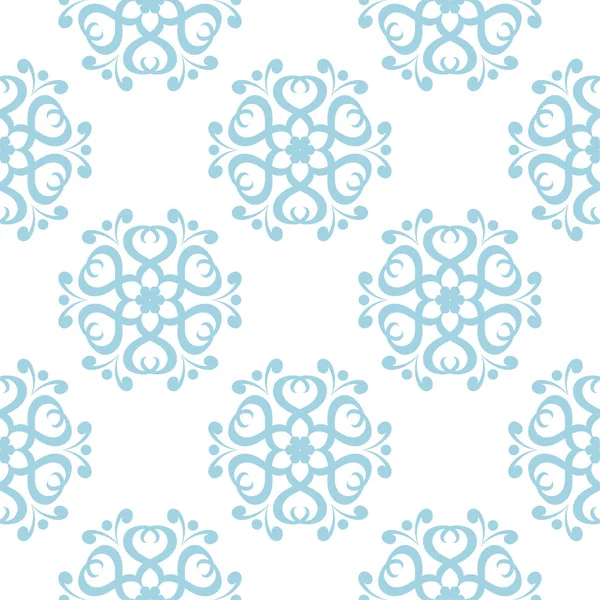 Hafif mavi ve beyaz çiçek süsleme. Tekstil ve duvar kağıtları için seamless modeli