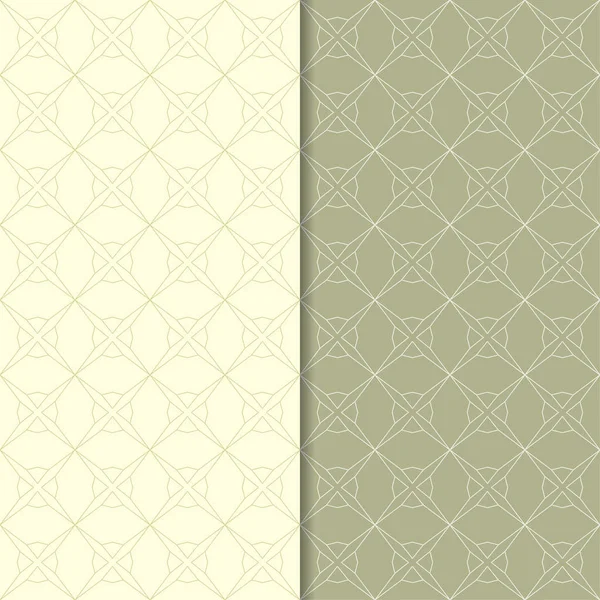 Zeytin yeşili geometrik süsler. Web, Tekstil ve duvar kağıtları için dikişsiz desen seti