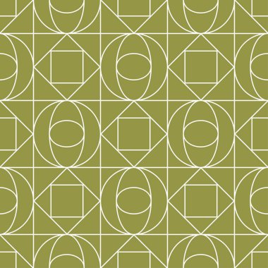 Zeytin yeşili ve beyaz geometrik yazdır. Web, Tekstil ve duvar kağıtları için seamless modeli