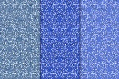 Web, Tekstil ve duvar kağıtları için dikey Dikişsiz desen mavi geometrik dizi