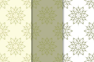 Zeytin yeşili çiçek sorunsuz süsler. Tekstil ve duvar kağıtları için dikey desenleri