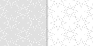 Işık gri geometrik süsler. Web, Tekstil ve duvar kağıtları için dikişsiz desen seti