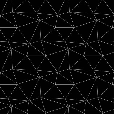 Poligonal siyah ve beyaz geometrik süsleme. Web, Tekstil ve duvar kağıtları için seamless modeli