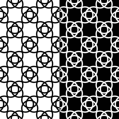 Siyah ve beyaz geometrik yazdırır. Web, Tekstil ve duvar kağıtları için dikişsiz desen seti