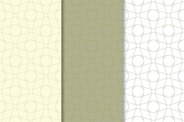 Web, Tekstil ve duvar kağıtları için dikey Dikişsiz desen zeytin yeşil ve beyaz geometrik dizi