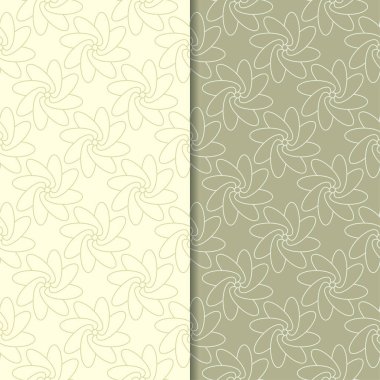 Zeytin yeşili çiçek arka planlar. Tekstil ve duvar kağıtları için dikişsiz desen seti
