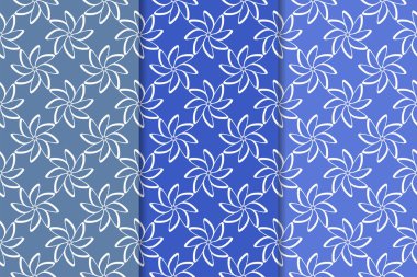 Çiçek süsler kümesi. Mavi dikey Dikişsiz desen. Duvar kağıdı arka plan