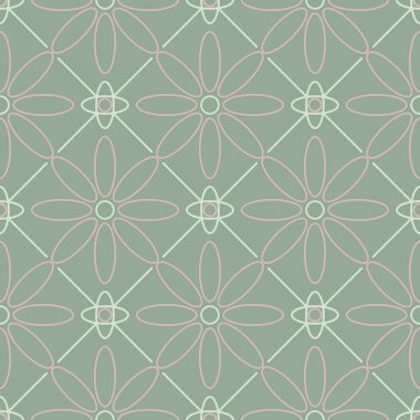 Zeytin yeşili çiçek Dikişsiz desen soluk pembe elemanları ile. Arka plan duvar kağıtları, Tekstil ve kumaş için çiçek tasarımları ile