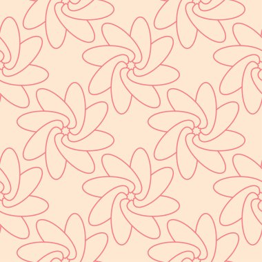 Bej renkli arka plan üzerinde kırmızı çiçekli süs. Tekstil ve duvar kağıtları için seamless modeli