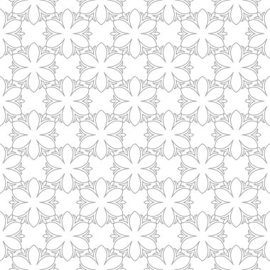 Işık gri çiçek sorunsuz süsleme beyaz arka plan üzerinde. Tekstil ve duvar kağıtları için seamless modeli