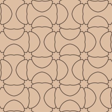 Bej ve kahverengi geometrik süsleme. Web, Tekstil ve duvar kağıtları için seamless modeli