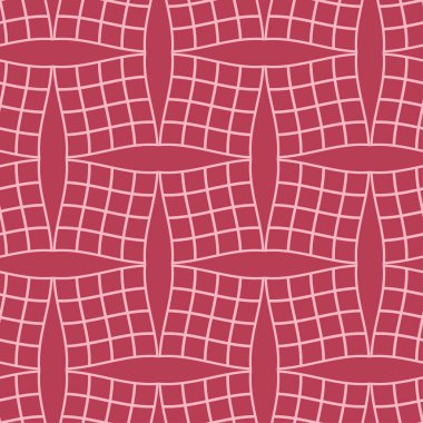 Kırmızı ve soluk pembe geometrik süsleme. Web, Tekstil ve duvar kağıtları için seamless modeli