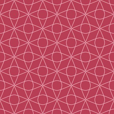Kırmızı ve soluk pembe geometrik süsleme. Web, Tekstil ve duvar kağıtları için seamless modeli