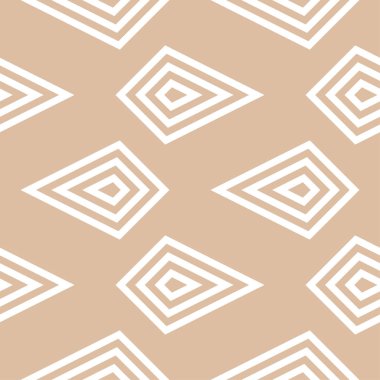 Bej ve beyaz geometrik yazdırın. Web, Tekstil ve duvar kağıtları için seamless modeli