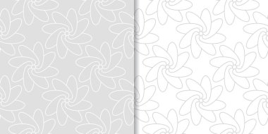 Işık gri çiçek arka planlar. Tekstil ve duvar kağıtları için dikişsiz desen seti