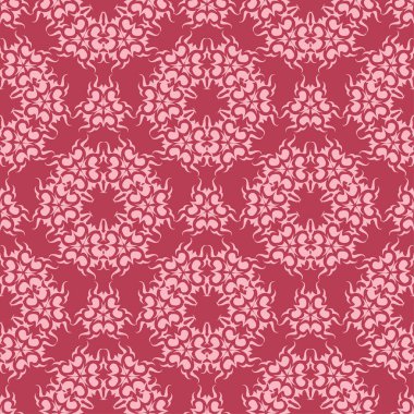 Kırmızı çiçek süsleme. Tekstil ve duvar kağıtları için seamless modeli