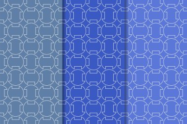 Web, Tekstil ve duvar kağıtları için geometrik Dikişsiz desen mavi seti
