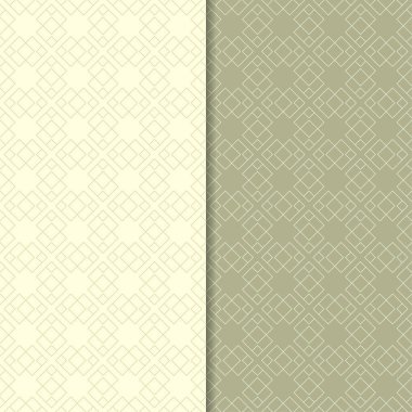 Zeytin yeşili geometrik süsler. Web, Tekstil ve duvar kağıtları için dikişsiz desen seti