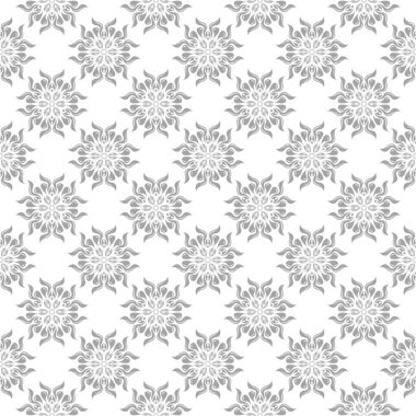 Işık gri çiçek süs tasarım beyaz. Tekstil ve duvar kağıtları için seamless modeli