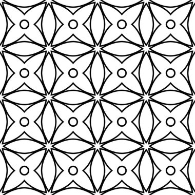 Siyah ve beyaz geometrik süsleme. Web, Tekstil ve duvar kağıtları için seamless modeli