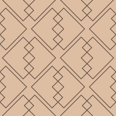 Bej ve kahverengi geometrik süsleme. Web, Tekstil ve duvar kağıtları için seamless modeli