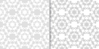 Işık gri çiçek arka planlar. Tekstil ve duvar kağıtları için dikişsiz desen seti