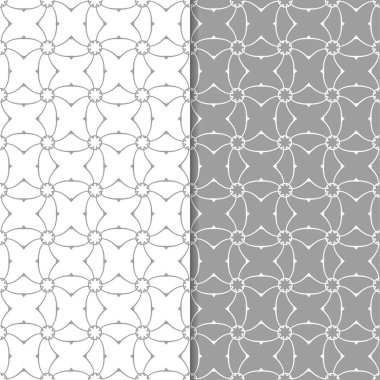 Web, Tekstil ve duvar kağıtları için dikişsiz desen gri ve beyaz geometrik dizi