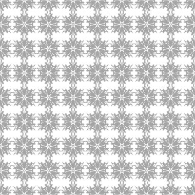 Beyaz arka plan üzerine açık gri çiçek süsleme. Tekstil ve duvar kağıtları için seamless modeli