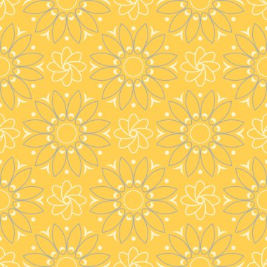 Sarı çiçek seamless modeli. Arka plan duvar kağıtları, Tekstil ve kumaş için çiçek tasarımları ile