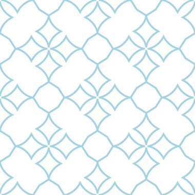 Beyaz ve mavi geometrik süsleme. Web, Tekstil ve duvar kağıtları için seamless modeli