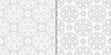 Çiçek arka ışık gri kümesi. Tekstil ve duvar kağıtları için dikişsiz desen