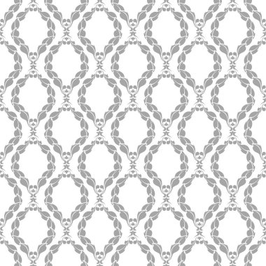 Beyaz arka plan üzerine açık gri çiçek tasarım. Tekstil ve duvar kağıtları için seamless modeli