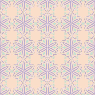 Sorunsuz çiçek desenli. Duvar kağıtları, Tekstil ve kumaş için bej mor ve mavi arka plan