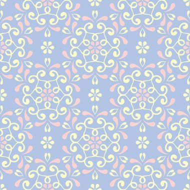 Soluk mavi sorunsuz arka plan. Çiçek desenli duvar kağıdı, Tekstil ve kumaş için