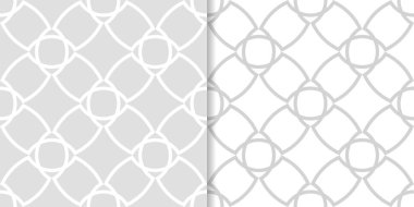 Işık gri geometrik süsler. Web, Tekstil ve duvar kağıtları için dikişsiz desen seti
