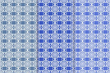 Çiçek süsler kümesi. Mavi dikey Dikişsiz desen. Duvar kağıdı arka plan