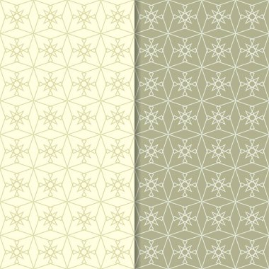 Zeytin yeşili geometrik süsler. Web, Tekstil ve duvar kağıtları için dikişsiz desen seti