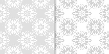 Çiçek arka ışık gri kümesi. Tekstil ve duvar kağıtları için dikişsiz desen