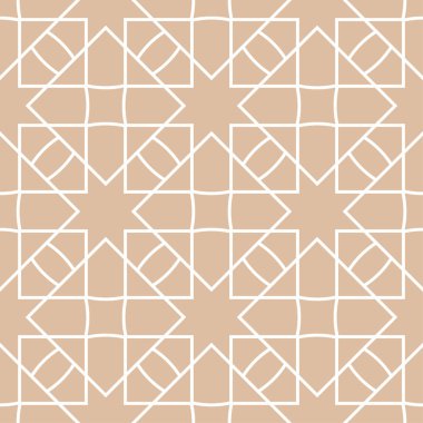 Bej renkli geometrik süsleme. Web, Tekstil ve duvar kağıtları için seamless modeli