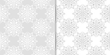 Işık gri çiçek arka planlar. Tekstil ve duvar kağıtları için dikişsiz desen seti