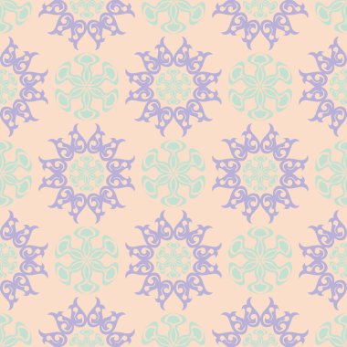 Sorunsuz çiçek desenli. Duvar kağıtları, Tekstil ve kumaş için bej mor ve mavi arka plan