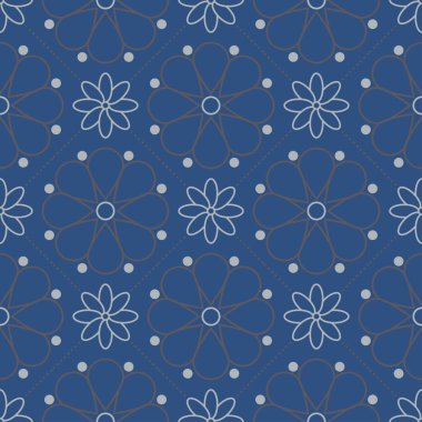 Mavi çiçek sorunsuz arka plan. Tasarım deseni duvar kağıtları, Tekstil ve kumaş çiçek öğeleri