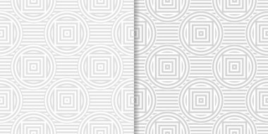 Işık gri geometrik süsler. Web, Tekstil ve duvar kağıtları için dikişsiz desen seti