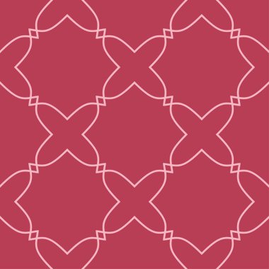 Kırmızı ve soluk pembe geometrik süsleme. Web, Tekstil ve duvar kağıtları için seamless modeli