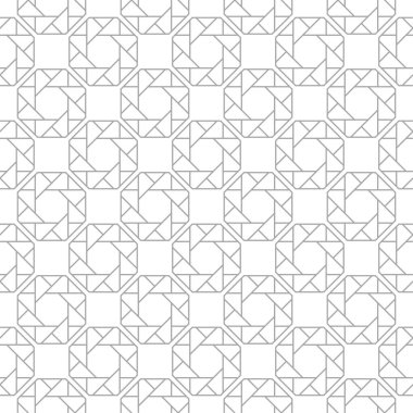 Beyaz arka planda gri geometrik süsleme. Web, Tekstil ve duvar kağıtları için seamless modeli